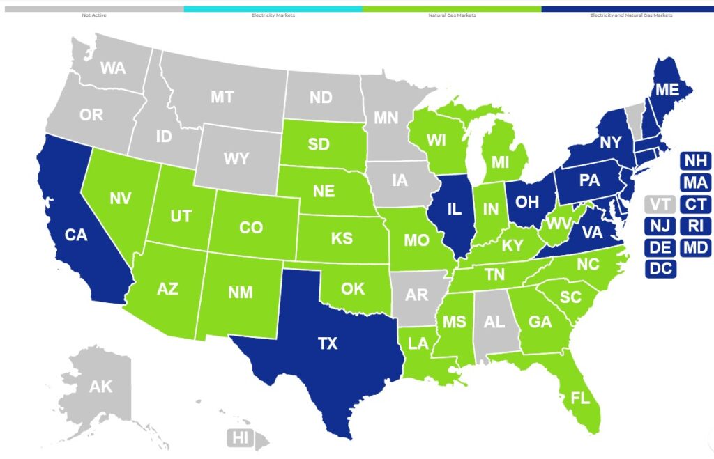 Electricity Deregulation Map